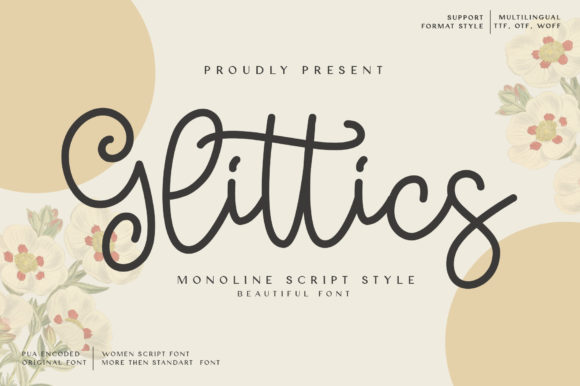 Glittics: A Sweet Script Font